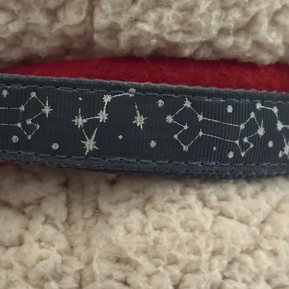 Dark grey stars/galaxy dog collar - Size Medium